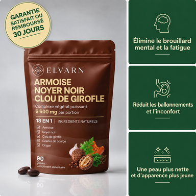 Éliminez les parasites cachés et leurs larves en seulement 14 jours grâce à l’armoise, au noyer noir et au clou de girofle